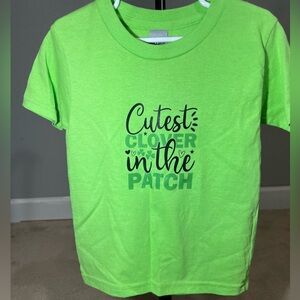 Gildan Bright Green Kids Tee - Cutest Clover Design